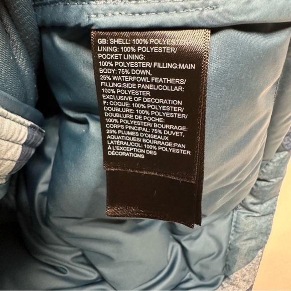 The North Face Womens Alpz 2.0 Blue Camo Mallard Down Puffer Vest 550 Sz small - Picture 8 of 12